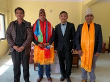 From Left : Dawa Samduk (vice-chairman), Bishnu Prasad Neupani (CAO), Tashi Tundup Gurung (chairman), Keshav Raj Sharma (New CAO)